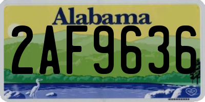 AL license plate 2AF9636