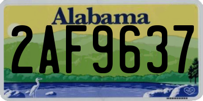 AL license plate 2AF9637