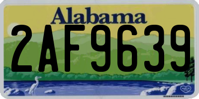 AL license plate 2AF9639