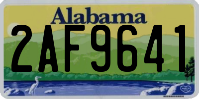 AL license plate 2AF9641