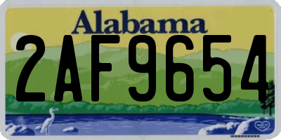 AL license plate 2AF9654