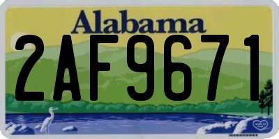 AL license plate 2AF9671