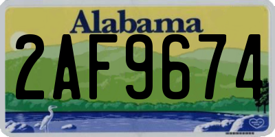 AL license plate 2AF9674