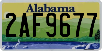 AL license plate 2AF9677