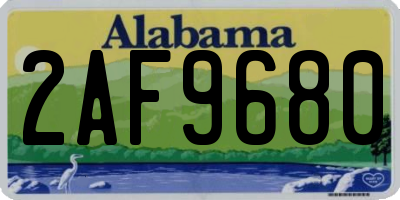 AL license plate 2AF9680
