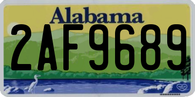 AL license plate 2AF9689