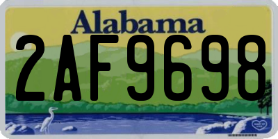 AL license plate 2AF9698