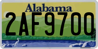 AL license plate 2AF9700