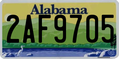 AL license plate 2AF9705