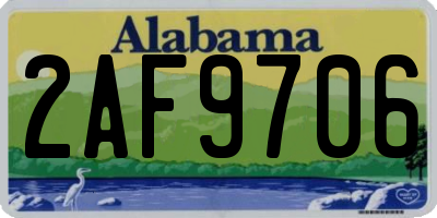 AL license plate 2AF9706