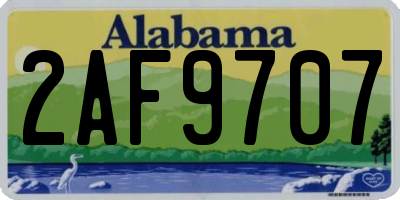 AL license plate 2AF9707