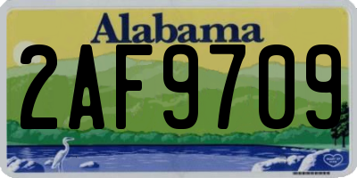 AL license plate 2AF9709