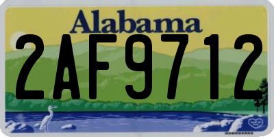 AL license plate 2AF9712