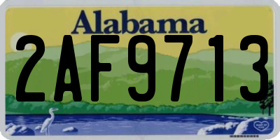 AL license plate 2AF9713
