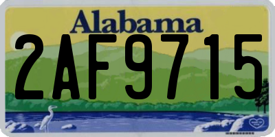 AL license plate 2AF9715