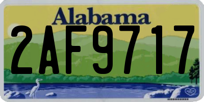 AL license plate 2AF9717