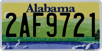 AL license plate 2AF9721