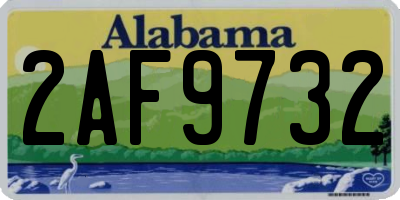 AL license plate 2AF9732