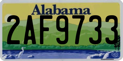 AL license plate 2AF9733