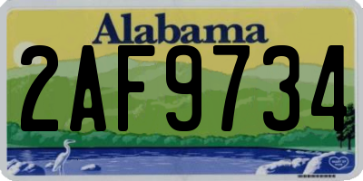 AL license plate 2AF9734