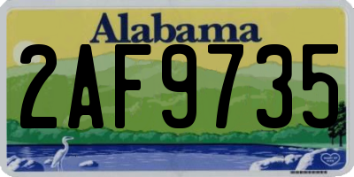 AL license plate 2AF9735