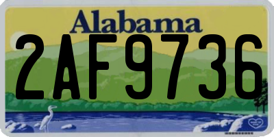 AL license plate 2AF9736
