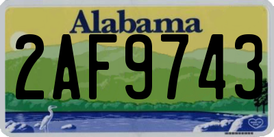 AL license plate 2AF9743