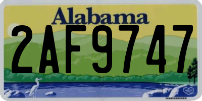 AL license plate 2AF9747