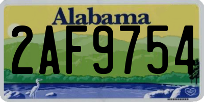 AL license plate 2AF9754