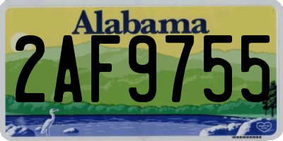 AL license plate 2AF9755