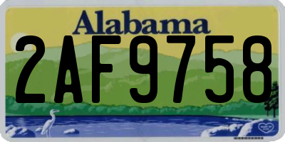AL license plate 2AF9758