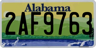AL license plate 2AF9763