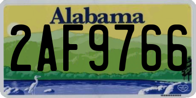 AL license plate 2AF9766
