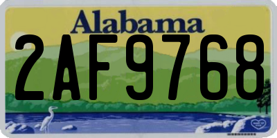 AL license plate 2AF9768