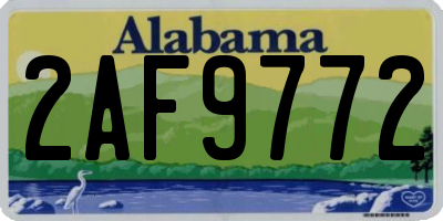 AL license plate 2AF9772