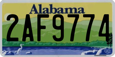 AL license plate 2AF9774