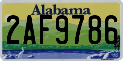 AL license plate 2AF9786