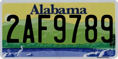 AL license plate 2AF9789
