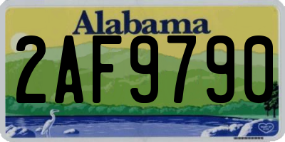 AL license plate 2AF9790
