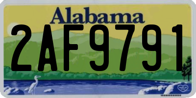 AL license plate 2AF9791