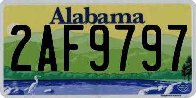 AL license plate 2AF9797