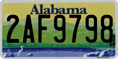 AL license plate 2AF9798