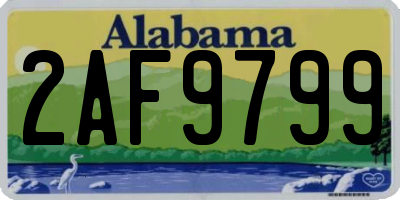 AL license plate 2AF9799