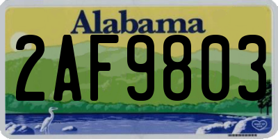 AL license plate 2AF9803