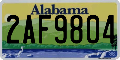 AL license plate 2AF9804