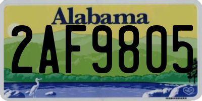 AL license plate 2AF9805