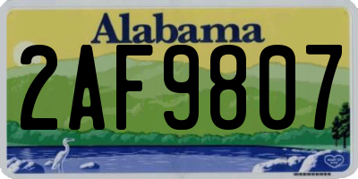 AL license plate 2AF9807