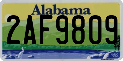 AL license plate 2AF9809