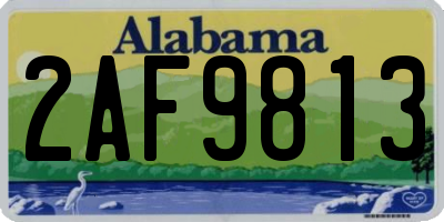 AL license plate 2AF9813