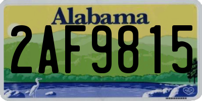 AL license plate 2AF9815